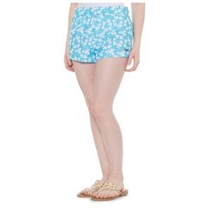 Speedo Vive Collection Shorts Woman XL Blue Floral 4 Ways Comfort Stretch UPF 50